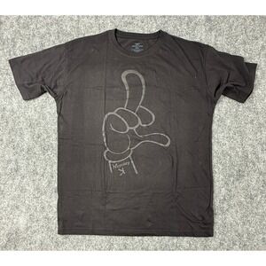 Vintage Jordan Craig Black Graphic T Shirt Mens XXL Grey Finger‎ Hand Print